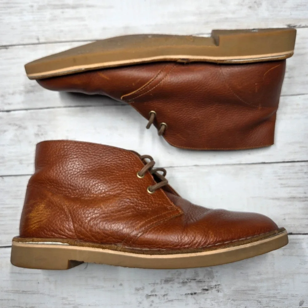 Clarks Desert Boot Chukka Leather Mens 9.5 Brown Comfort
